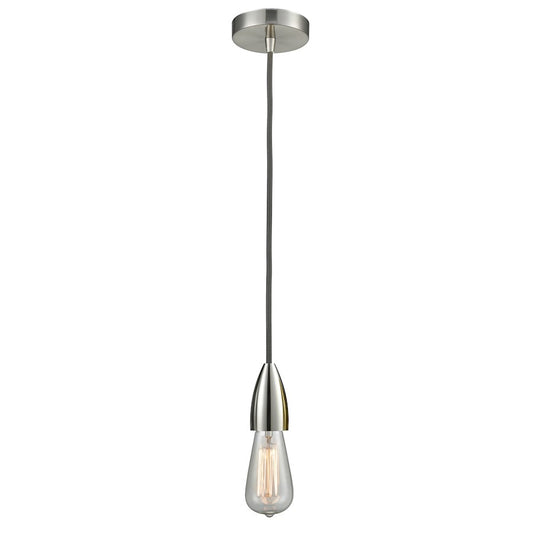Innovations Fairchild Bare Bulb Mini Pendant, SN/Gray
