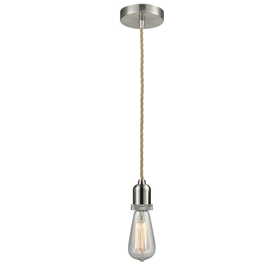 Innovations Whitney Bare Bulb Mini Pendant, SN/Rope