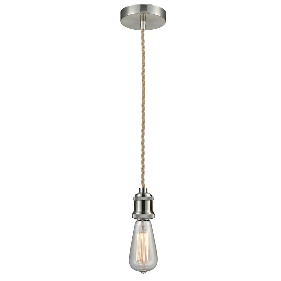 Innovations Edison Bare Bulb Mini Pendant, SN/Amber/Rope