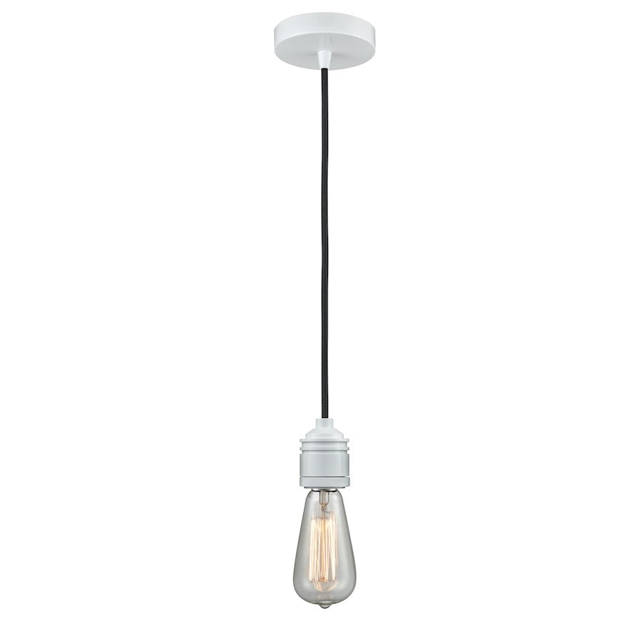 Innovations Winchester Bare Bulb Mini Pendant, White/Black Cord