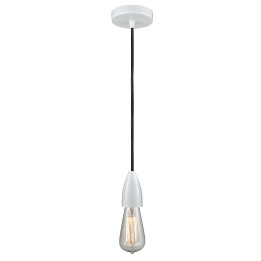 Innovations Fairchild Bare Bulb Mini Pendant, White/Black Cord