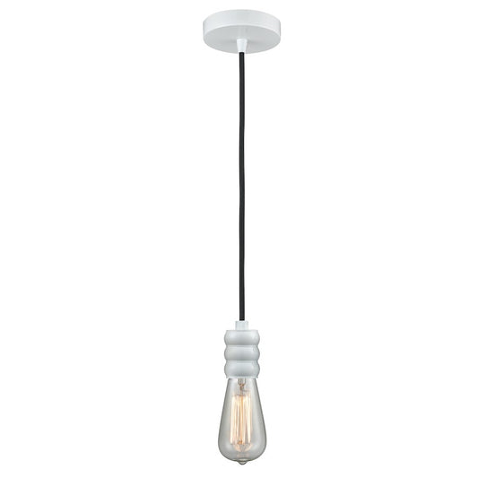 Innovations Gatsby Bare Bulb Mini Pendant, White/Black Cord