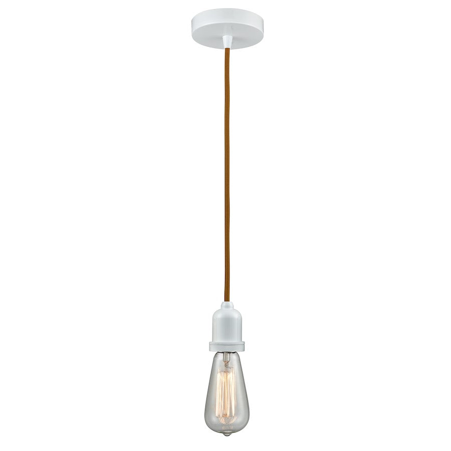 Innovations Whitney Bare Bulb Mini Pendant, White/Copper Cord