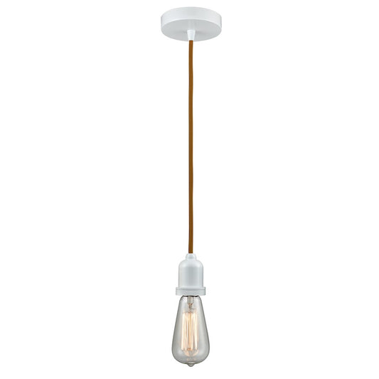 Innovations Whitney Bare Bulb Mini Pendant, White/Copper Cord