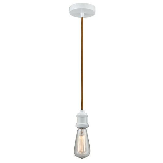Innovations Edison Bare Bulb Mini Pendant, WH/Amber/Copper
