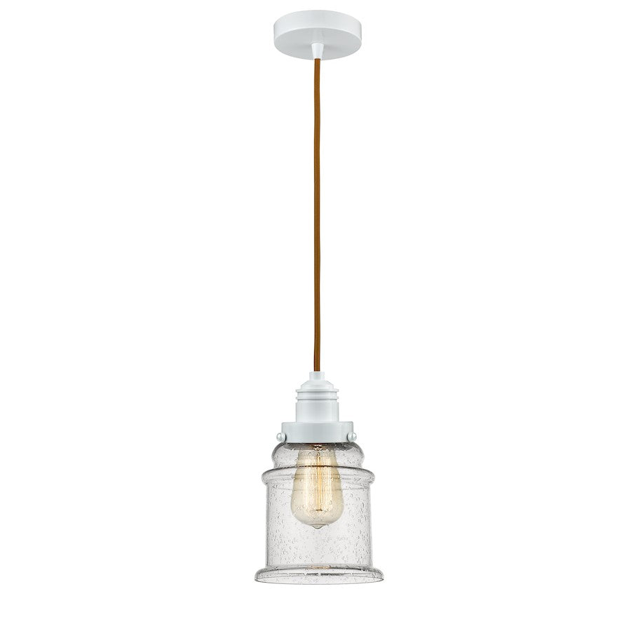 Innovations Canton 2-Light Mini Pendant | Industrial White and Seedy Glass with Copper Cord | Kitchen Island & Dining | Model 100W-10CR-2H-W-G184