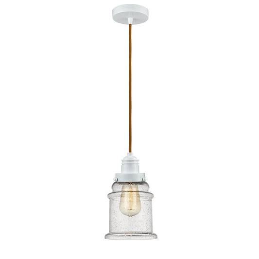 Innovations Canton 2-Light Mini Pendant | Industrial White and Seedy Glass with Copper Cord | Kitchen Island & Dining | Model 100W-10CR-2H-W-G184
