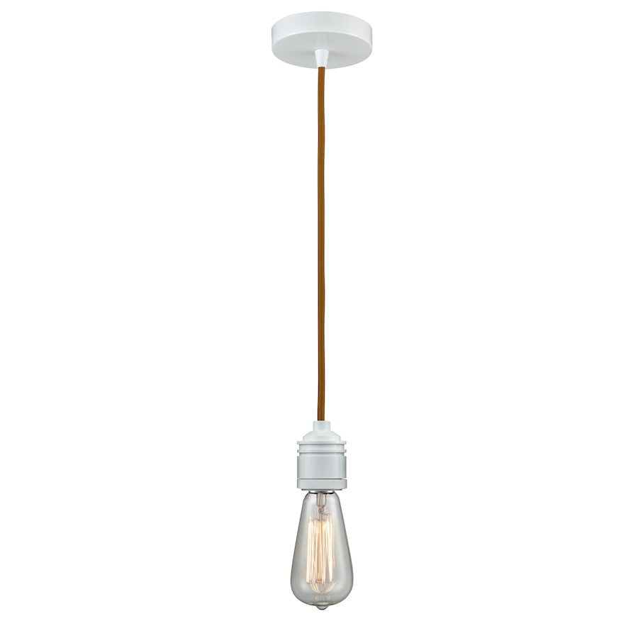 Innovations Winchester Bare Bulb Mini Pendant, White/Copper Cord