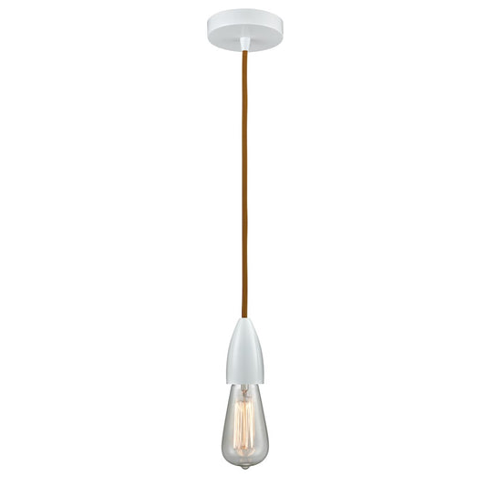 Innovations Fairchild Bare Bulb Mini Pendant, White/Copper Cord