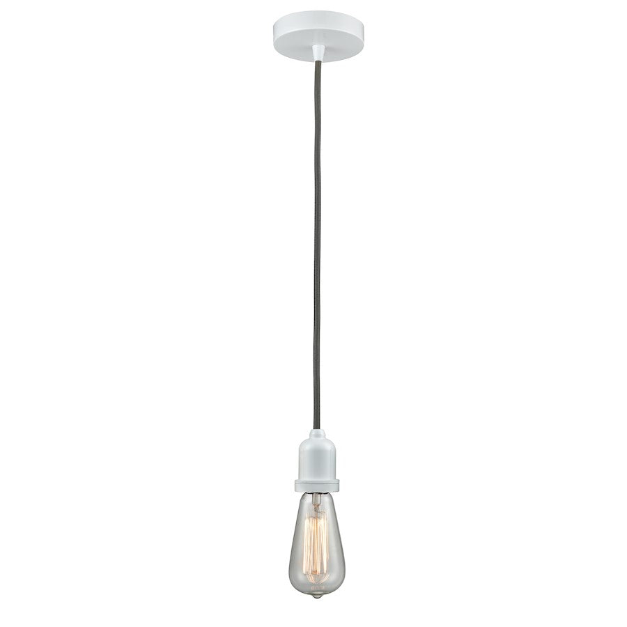 Innovations Whitney Bare Bulb Mini Pendant, White/Gray Cord