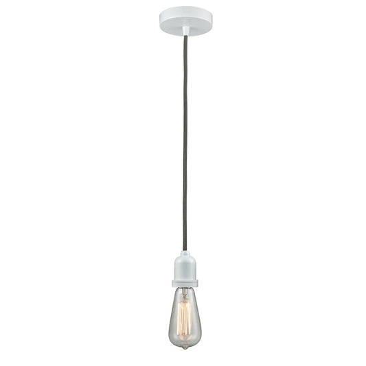 Innovations Whitney Bare Bulb Mini Pendant, White/Gray Cord