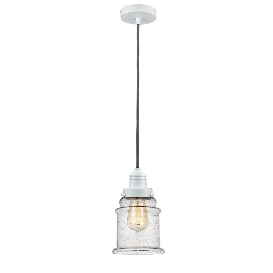 Innovations Canton 2-Light Mini Pendant | White Steel and Seedy Glass | Kitchen Island & Dining Room | 11.25in H | Model 100W-10GY-2H-W-G184