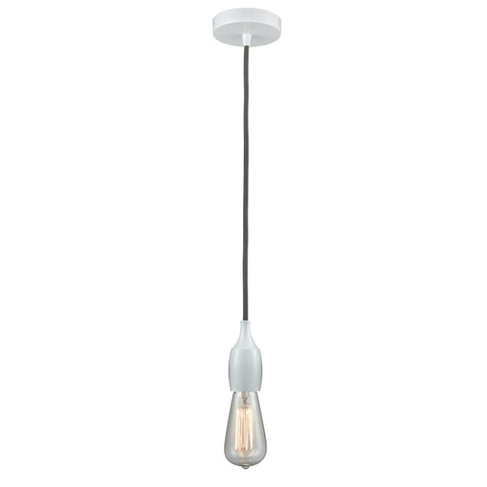 Innovations Chelsea Bare Bulb Mini Pendant, White/Amber/Gray Cord