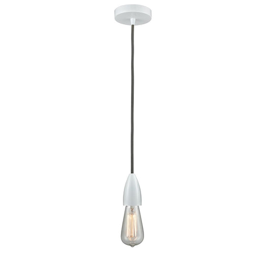 Innovations Fairchild Bare Bulb Mini Pendant, White/Gray Cord