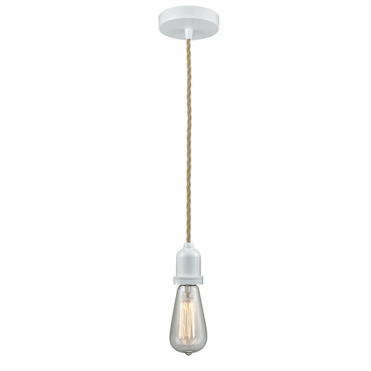 Innovations Whitney Bare Bulb Mini Pendant, White/Rope Cord