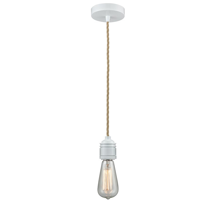Innovations Winchester Bare Bulb Mini Pendant, White/Rope Cord