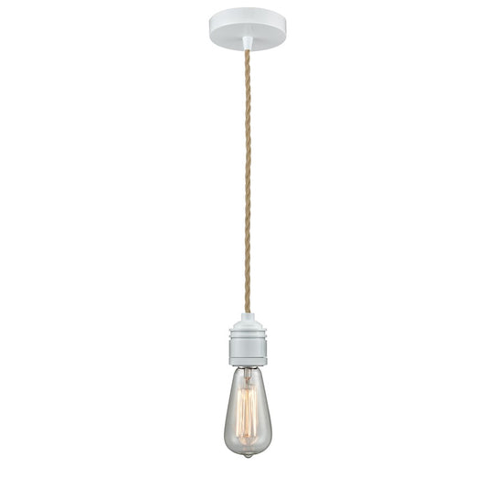 Innovations Winchester Bare Bulb Mini Pendant, White/Rope Cord