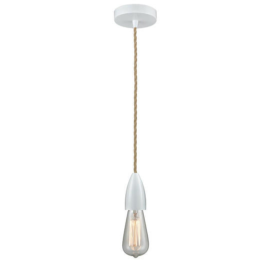 Innovations Fairchild Bare Bulb Mini Pendant, White/Rope Cord