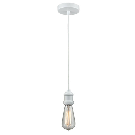 Innovations Edison Bare Bulb Mini Pendant, White/Amber/White Cord