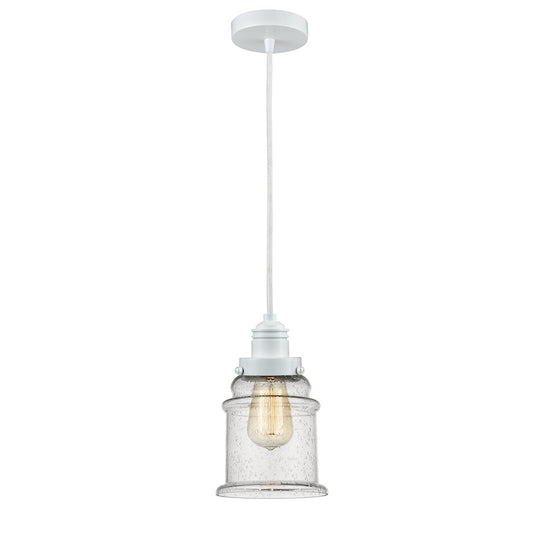 Innovations Canton Mini Pendant | Industrial White and Seedy Glass | Kitchen Island & Dining Room | 8 x 8 x 11 in | Model 100W-10W-2H-W-G184