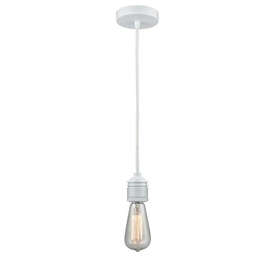 Innovations Winchester Bare Bulb Mini Pendant, White/White Cord