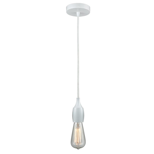 Innovations Chelsea Bare Bulb Mini Pendant, White/Amber/White Cord