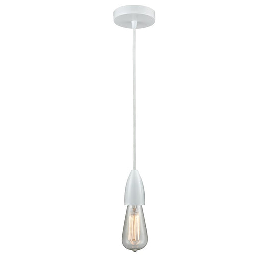 Innovations Fairchild Bare Bulb Mini Pendant, White/White Cord