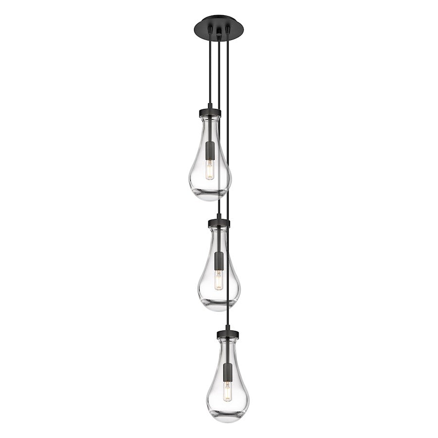 Innovations Malone 6-Light Pendant | Art Deco Matte Black and Clear Glass | Kitchen Island & Dining Room | Model 103-451-1P-BK-G451-5CL