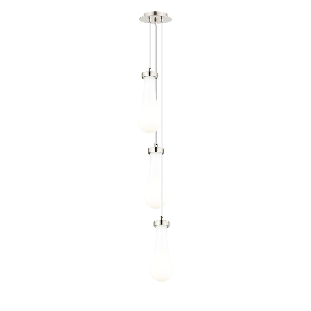 Innovations Owego 3-Light Pendant | Art Deco Brushed Polished Nickel and Gloss White Glass | Kitchen Island & Dining | Model 103-451-1P-PN-G451-4GWH