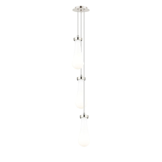 Innovations Owego 3-Light Pendant | Art Deco Brushed Polished Nickel and Gloss White Glass | Kitchen Island & Dining | Model 103-451-1P-PN-G451-4GWH