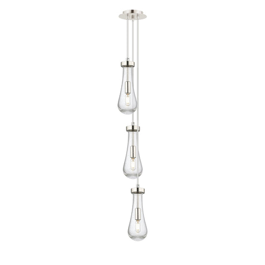 Innovations Owego 3-Light Pendant | Art Deco Brushed Polished Nickel and Seedy Glass | Kitchen Island & Dining Room | Model 103-451-1P-PN-G451-4SDY