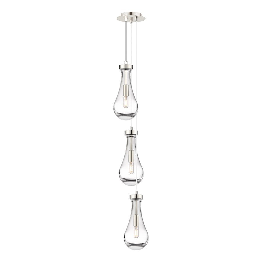 Innovations Malone 6-Light Pendant | Art Deco Polished Nickel and Clear Glass | Kitchen Island & Dining Room | Model 103-451-1P-PN-G451-5CL