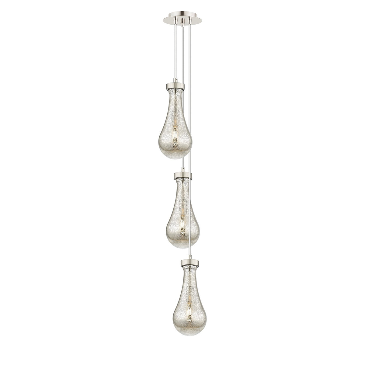 Innovations Owego 7in 3-Light Pendant | Art Deco Polished Nickel and Mercury Glass | Kitchen Island & Dining Room | Model 103-451-1P-PN-G451-5ME