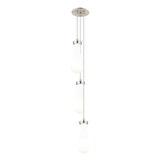 Innovations Owego 6in 3-Light Multi Pendant | Art Deco Brushed Satin Nickel and Gloss White Glass | Kitchen Island | Model 103-451-1P-SN-G451-4GWH