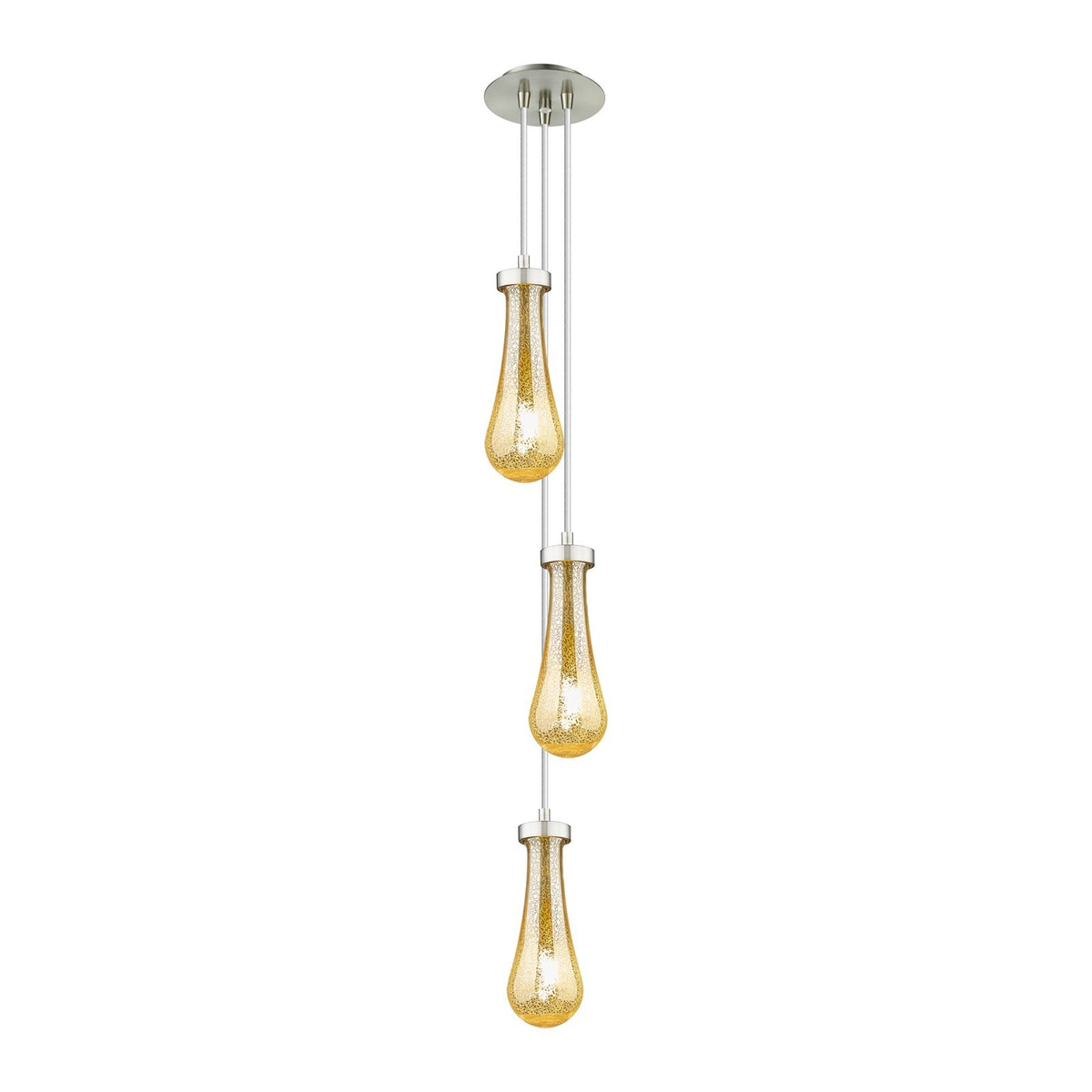 Innovations Owego 3-Light Multi-Pendant | Art Deco Brushed Satin Nickel and Mercury Glass | Kitchen Island & Dining | Model 103-451-1P-SN-G451-4ME