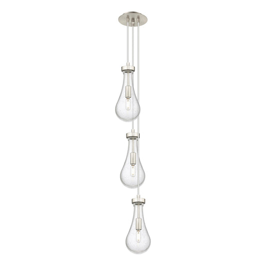 Innovations Owego 3-Light 7in Pendant | Art Deco Brushed Satin Nickel and Seedy Glass | Kitchen Island & Dining Room | Model 103-451-1P-SN-G451-5SDY
