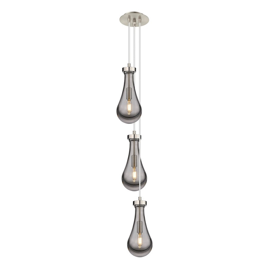 Innovations Malone 6-Light Pendant | Art Deco Brushed Satin Nickel and Striped Clear Glass | Kitchen Island & Dining | Model 103-451-1P-SN-G451-5SM