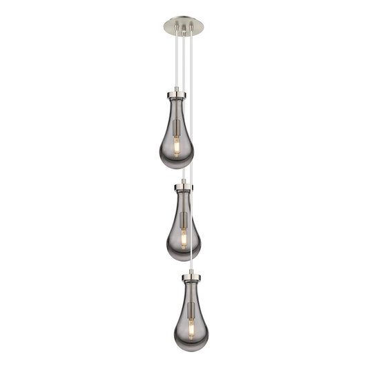 Innovations Malone 6-Light Pendant | Art Deco Brushed Satin Nickel and Striped Clear Glass | Kitchen Island & Dining | Model 103-451-1P-SN-G451-5SM