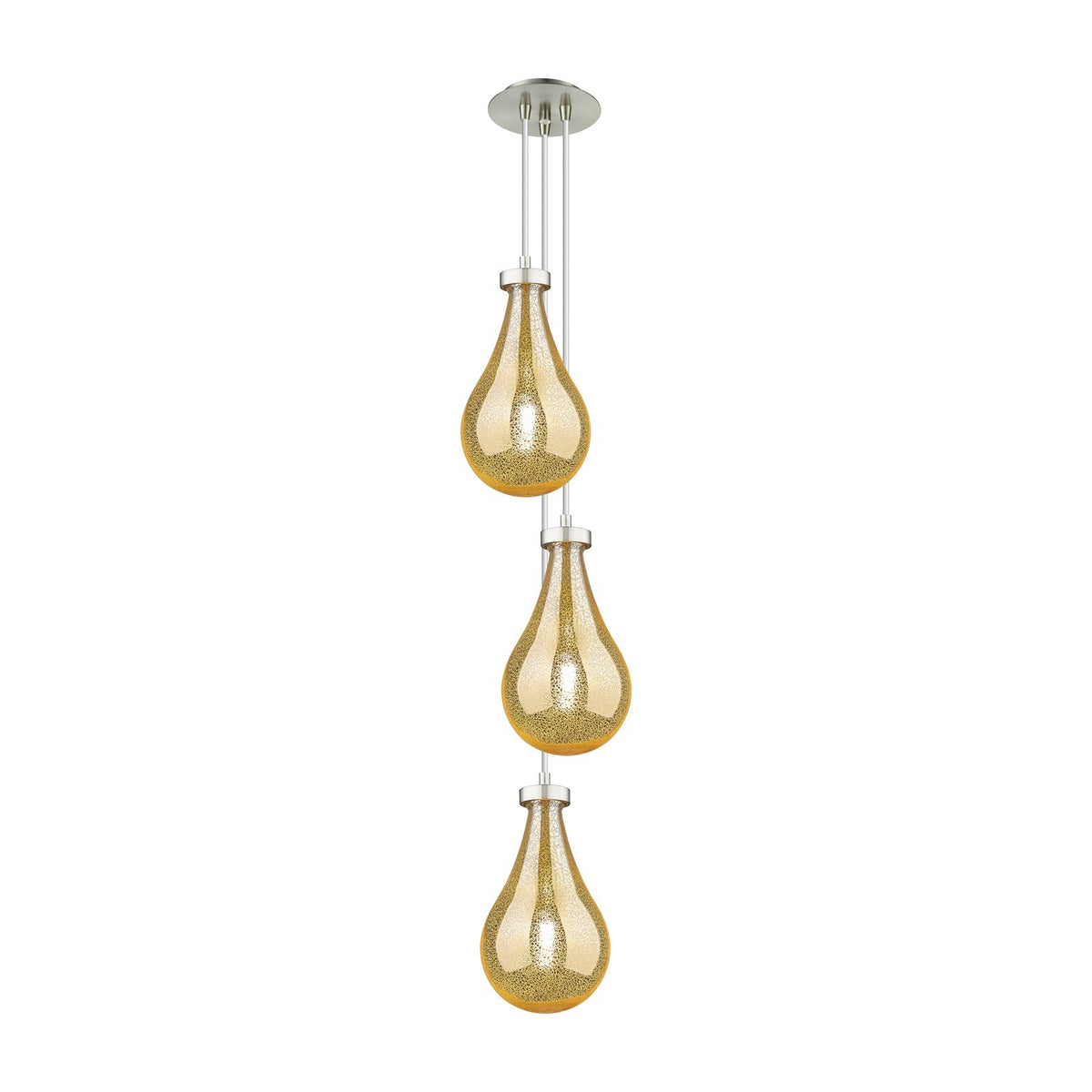 Innovations Owego 7in 3-Light Pendant | Art Deco Brushed Satin Nickel and Mercury Glass | Kitchen Island & Dining Room | Model 103-451-1P-SN-G451-7ME
