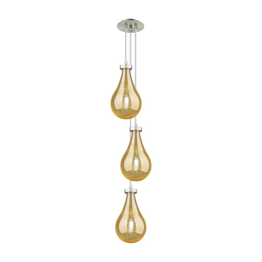 Innovations Owego 7in 3-Light Pendant | Art Deco Brushed Satin Nickel and Mercury Glass | Kitchen Island & Dining Room | Model 103-451-1P-SN-G451-7ME