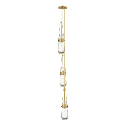 Innovations Milan 6in 1-Light Pendant | Art Deco Brushed Brass and Clear Glass | Kitchen Island & Dining Room | Model 103-452-1P-BB-G452-4CL