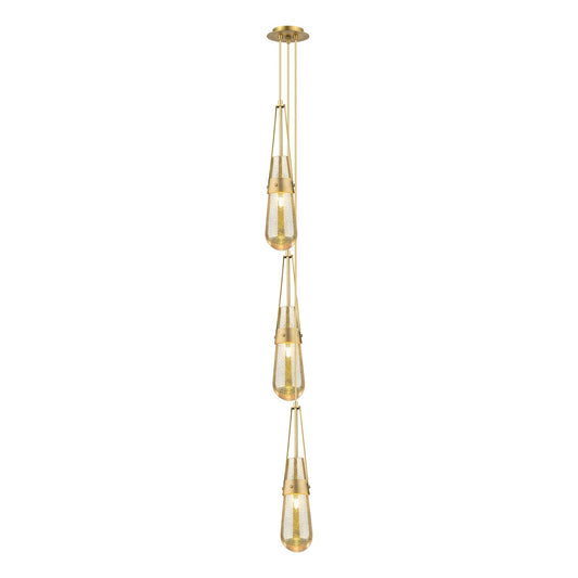 Innovations Milan 6in 3-Light Pendant | Art Deco Brushed Brass and Mercury Glass | Kitchen Island & Dining Room | Model 103-452-1P-BB-G452-4ME