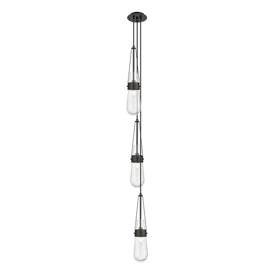 Innovations Milan 6in 3-Light Multi Pendant | Matte Black and Seedy Glass | Kitchen Island & Dining Room | Model 103-452-1P-BK-G452-4SDY