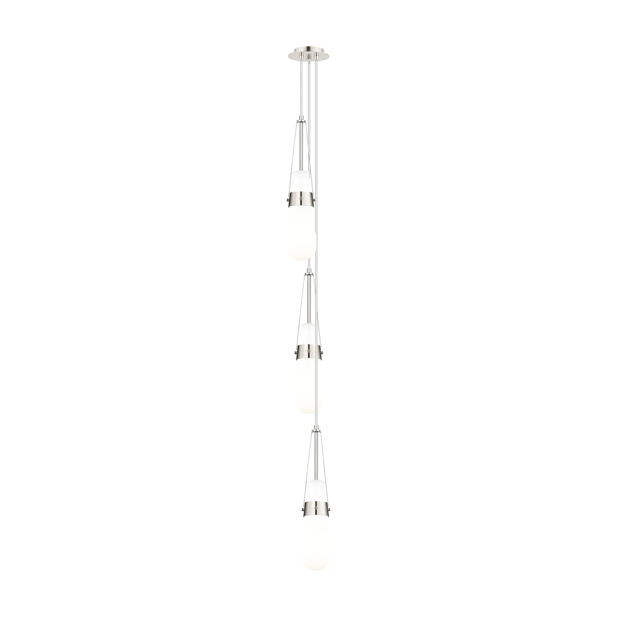 Innovations Milan 6in 3-Light Multi Pendant | Polished Nickel and Glossy White Glass | Kitchen Island & Dining Room | Model 103-452-1P-PN-G452-4GWH