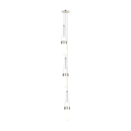 Innovations Milan 6in 3-Light Multi Pendant | Polished Nickel and Glossy White Glass | Kitchen Island & Dining Room | Model 103-452-1P-PN-G452-4GWH