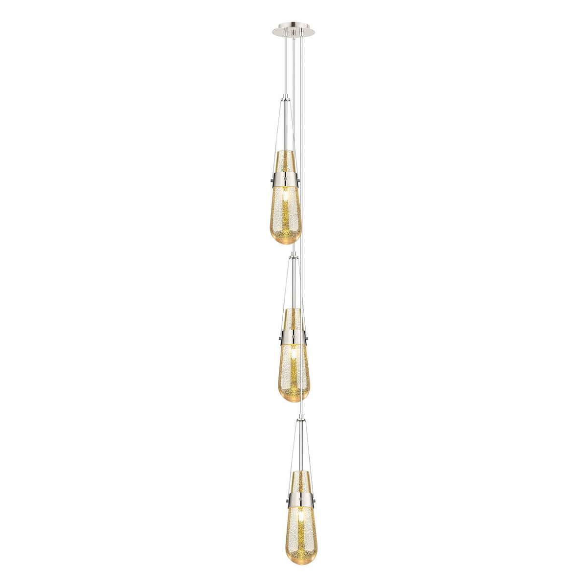 Innovations Milan 6in 3-Light Multi Pendant | Art Deco Polished Nickel and Mercury Glass | Kitchen Island & Dining | Model 103-452-1P-PN-G452-4ME
