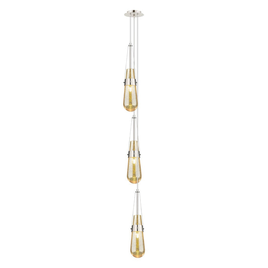Innovations Milan 6in 3-Light Multi Pendant | Art Deco Polished Nickel and Mercury Glass | Kitchen Island & Dining | Model 103-452-1P-PN-G452-4ME