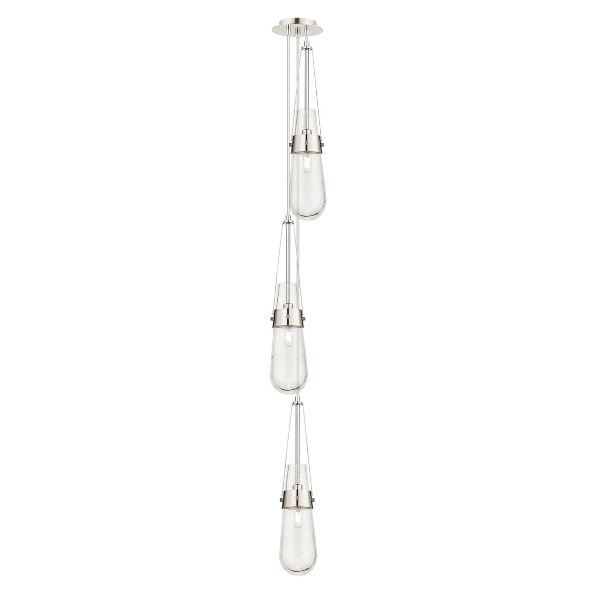 Innovations Milan 6in 3-Light Multi Pendant | Art Deco Polished Nickel and Seedy Glass | Kitchen Island & Dining Room | Model 103-452-1P-PN-G452-4SDY