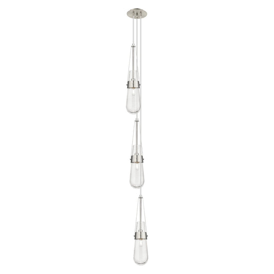 Innovations Milan 6in 3-Light Pendant | Art Deco Brushed Satin Nickel and Seedy Glass | Kitchen Island & Dining Room | Model 103-452-1P-SN-G452-4SDY