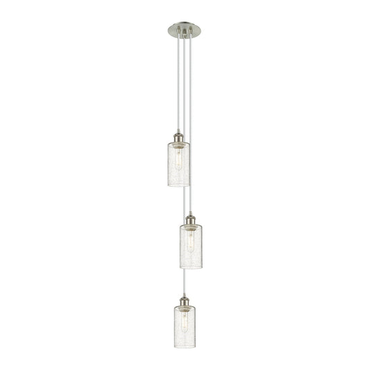Innovations Crown Point 3-Light Multi Pendant | Brushed Satin Nickel and Seedy Glass | Kitchen Island & Dining Room | Model 103B-3P-SN-G434-7SDY
